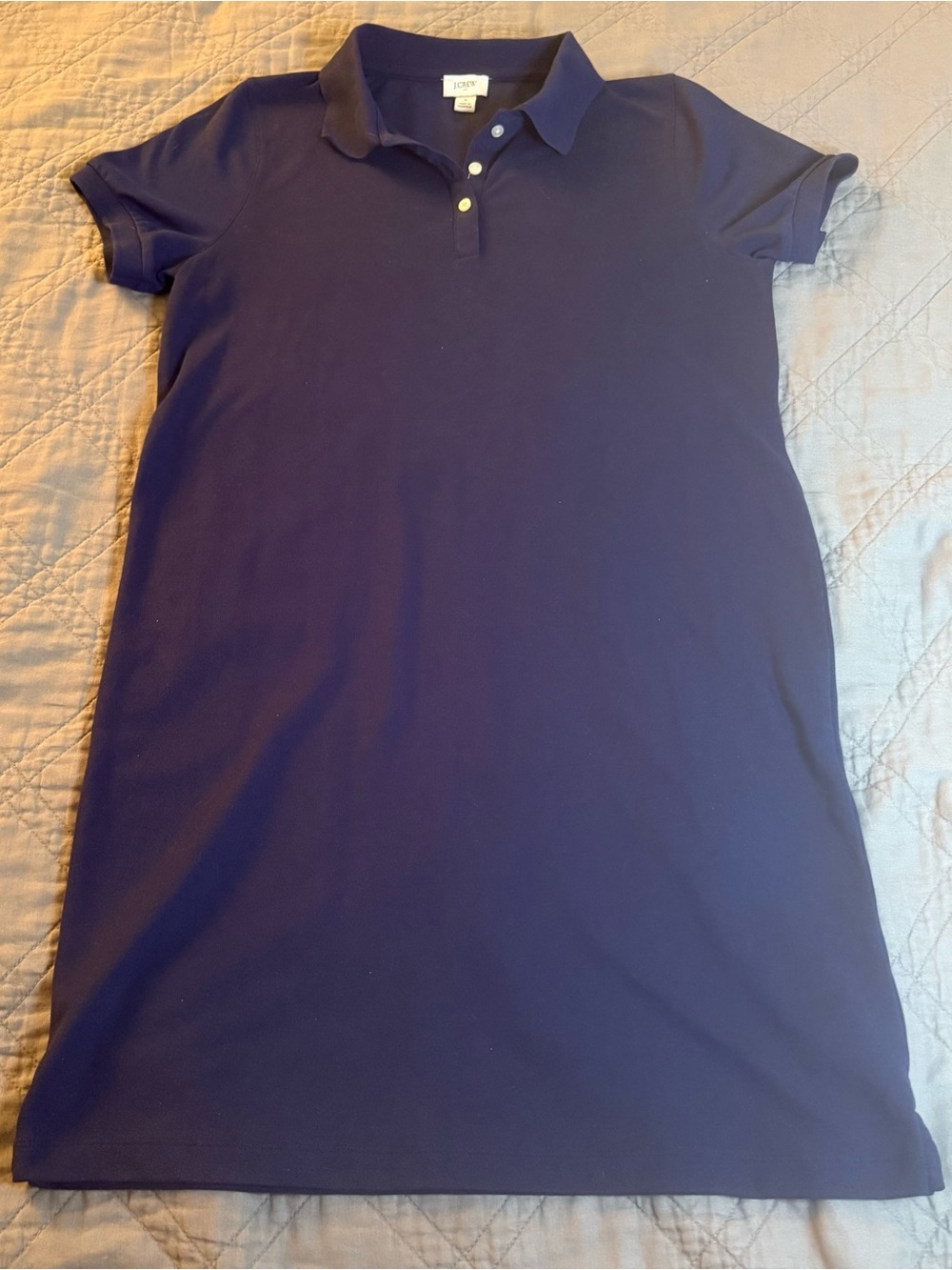 J.Crew Factory Navy Blue Short-Sleeve Polo Shirt Dress Small